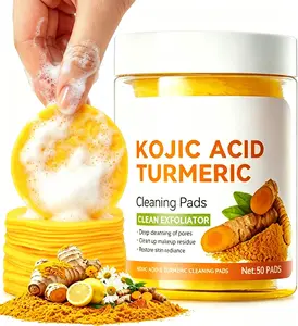 Turmeric Kojic Acid Exfoliating Cleansing Pads for Radiant, Even-Toned Sensitive Skin, 50 Count