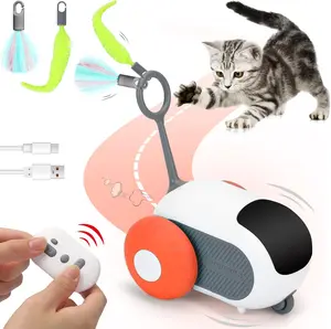 Four angels-Remote Control Smart Electric Interactive Cat Toy Smart Turbo Tail Automatic Car Toys for Indoor Bored Cats Robot Rc Cat Mental Stimulation Toys Usb Rechargeable Gravity-Sensing Movement Pet Toy-MPPC