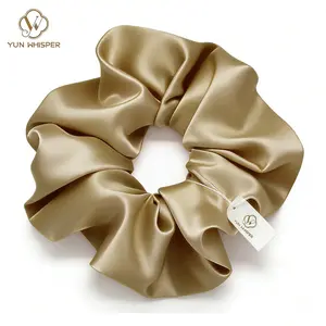1 Pack Luxury Satin Hair Scrunchie for Women,NoCreaseNo Damage Hair Tie,Soft Shiny Dark Coffee Scrunchiefor Daily WearSleep, Workouts & Lounging