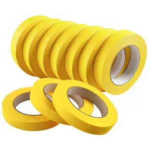 Yellow Painters Tape, Automotive Masking Tape - Yellow Masking Tape for Walls Painting, DIY Crafting, Labeling, Art, Car - 0.75 Inch x 55 Yards x 10 Rolls