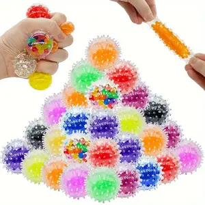 Colorful 20pcs Fluffy Stress Balls - Spiked Squeeze Ball Finger Toys with Pull and Stretch Function - Random Styles for Gifts, Christmas Party Favors Birthday Gift