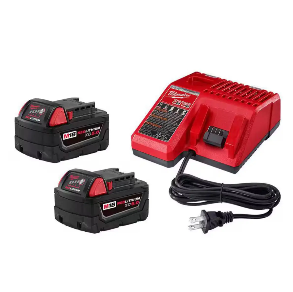 Milwaukee M18™ XC Starter Kit with Two 5.0 Ah Batteries and Charger Milwaukee M18™ XC Starter Kit with Two 5.0 Ah Batteries and Charger