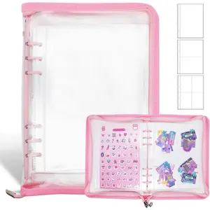 Sticker Storage Organizer Binder A5 Sticker Book Collecting Album  Sticker Collection Book with Pocket Zipper Sticker Holder Keeper Book for Adult Collecting Sticker ()