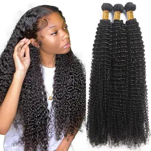 Glulaze Mongolian Kinky Curly Hair Bundles With 4x4 Lace Closure Human Hair Weave Extensions Deep Wave Flip Over Quick Weave Raw Hair Bundles for Sew In