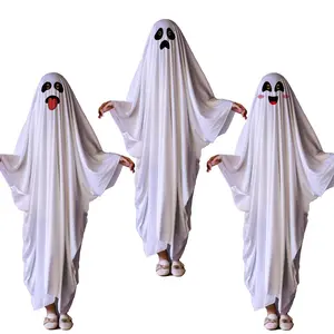 Halloween Ghost Costume Party Dress Up Props and Supplies Apparel for Kids Polyester Sewn Cartoon Ghost Face