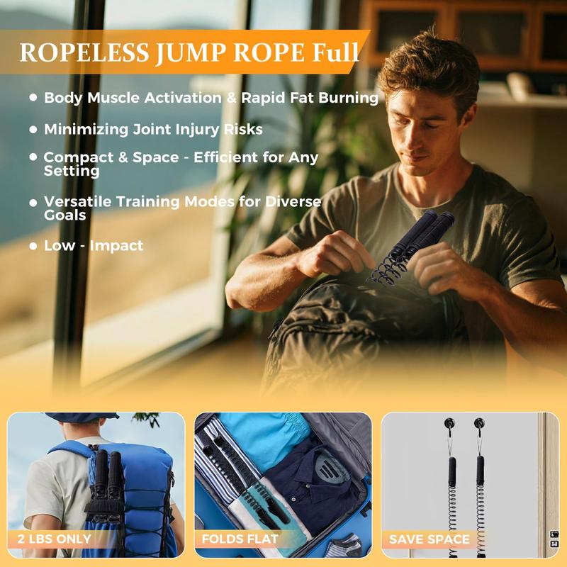 WVCS Ropeless Battle Ropes for Home Gym - Cordless Training Rope Fitness Equipment for Men & Women