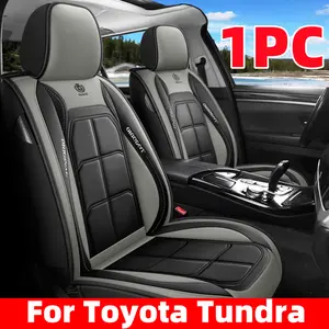 Enhance Comfort 1PC Car Seat Cover for Toyota Tundra Water-Resistant Wear-Resistant PU Leather Easy Installation Fully Enclosed Front Seats Single Seat Cover