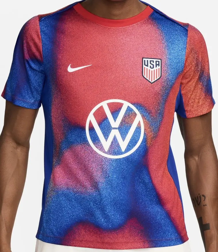 Men's Nike Royal USMNT 2024 Academy Pro Pre-Match JERSEY