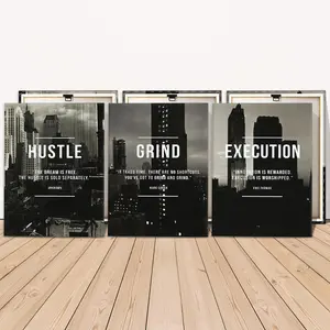 Wooden Framed Canvas Painting, 3 Counts/set Inspirational Wall Art Painting, Wall Decor for Home Living Room Bedroom Office, Modern Home Decor