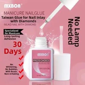 New Upgrade Fast-Drying Nail Glue, 7ML 3-Pack, Strong Adhesive for Artificial Nails, Long-Lasting and Durable, Perfect for Artistic Manicure, Nail Inlay, Novice specific adhesive