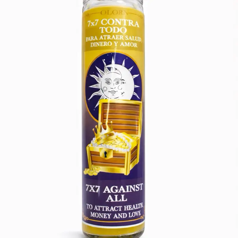 Veladora 7x7 Contra Todo  Energy Cleansing Spiritual Protection Powerful Herbs Decor Ornaments Home Decore