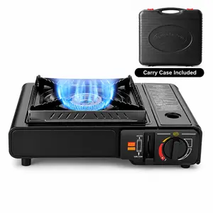 Portable Gas Stove, Single Burner Butane Camping Stove with Carry Case, Compact Outdoor Cooking Stove for Camping, Picnic, Hiking and Emergency Use