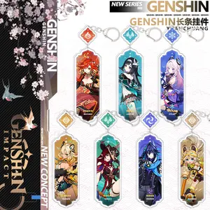 Anime Keychain Chasca Mualani Kinich Furina Xiao Neuvillette Arlecchin Key Chain Accessories Cute Bag Pendant Key Ring Fans Gift