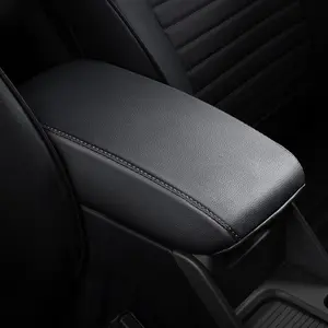 Console Covers for 2019 2020 2021 2022 2023 2024 2025 Subaru Forester Armrest Covers for Subaru Forester Black with Black Stiches