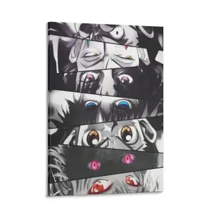 Stylish Ninja Character Eyes Panel Canvas Print, Contemporary Anime Art Poster, Wall Art Decor for Home, Living Room, Bedroom, Dorm, Office, Ornaments, Graphic Wall Decoration