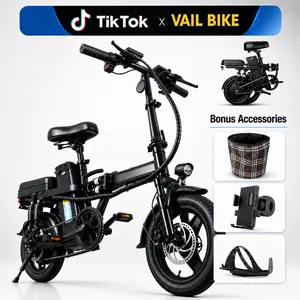 Adult Folding Electric Bike, 800W Motor, 48V 15Ah Battery, Up to 20 MPH & 30 mi Range, 14-Inch Tires, 3 Riding Modes, Mechanical Disc Brakes, Compact Commuter E-Bike for Daily Travel