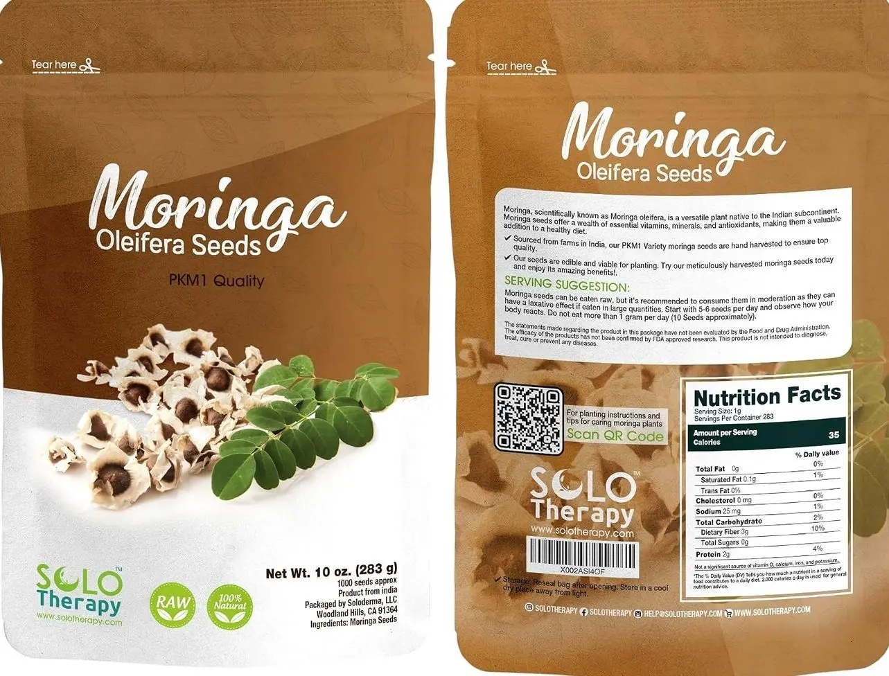 Moringa Seeds | 1000 Seeds Approx.| Premium Quality | PKM1 Variety | Edible | Planting | Moringa Oleifera| Malunggay | Semillas De Moringa | Drumstick Tree | Non-GMO | Product from India