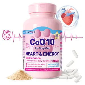 DICKWELL CoQ10 for Dogs & Cats Coenzyme Q10 Heart & Cardiovascular Support Supplement with Taurine & Chicken Liver Powder for Heart Health Cognitive & Energy Support 120 Capsules