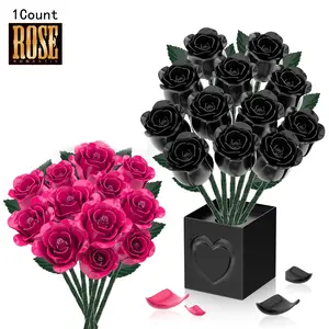 Gothic Artificial Plant Set, Rose Rose Bouquet, Home Decor for Adults, Christmas Mother's Day Valentine's Gift, Artificial Roses Bouquet, Faux Rose Bouquet