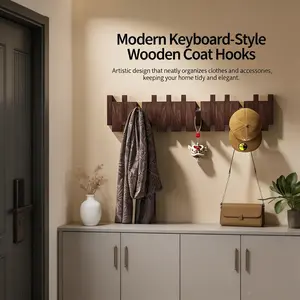 Clutter-Free Entryway Piano Key Rack: "Folding Wooden Wall Hook"