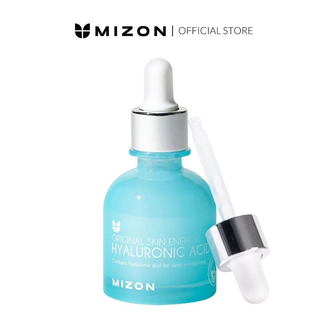 MIZON Hyaluronic Acid 100 Serum – Deep Hydration & Plumping K-Beauty Ampoule with Adenosine & Birch Sap for Glass Skin Glow (1.01 fl oz)