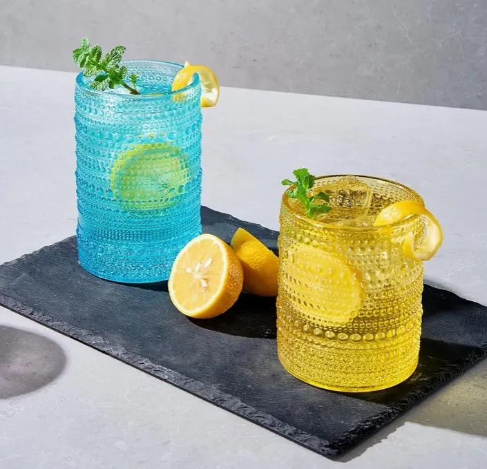 Hobnail Drinking Glasses  - 6 Colors/2 Sizes