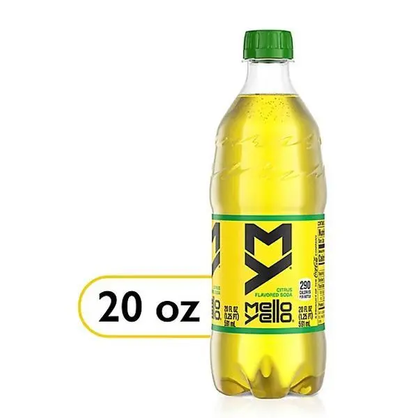 Mello Yello Citrus Soda Beverage, 20oz Bottle - Pack of 10