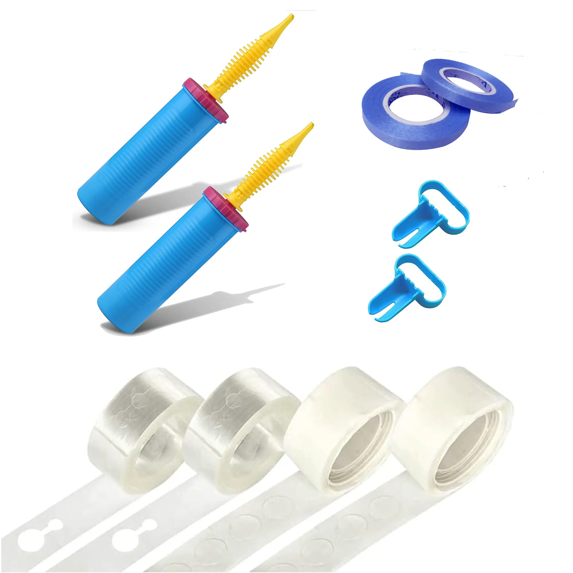 Balloon Air Pump Kit -  Balloon Tying Tools, Garland Strips, Glue Stickers and balloon ribbon for Ballon Arch, Kit for Party Wedding and Birthday