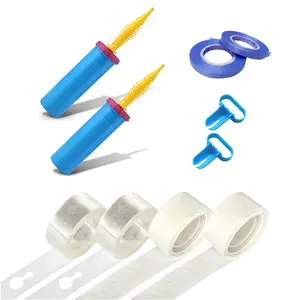 Balloon Air Pump Kit -  Balloon Tying Tools, Garland Strips, Glue Stickers and balloon ribbon for Ballon Arch, Kit for Party Wedding and Birthday