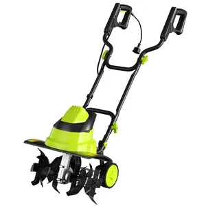 Tiller Cultivator, 13.5-Amp 18-Inch Width 9-Inch Depth Corded Electric Garden Tiller 24 Durable Steel Tines Heavy-Duty Gardening Tiller for Lawn, Yard, and Gardening Care
