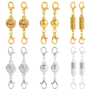 Magnetic Necklace Clasps and Closures Necklace Jewelry Extender with Strong Magnet Magnetic Gold and Silver Plating Gift Stainless Steel Charm