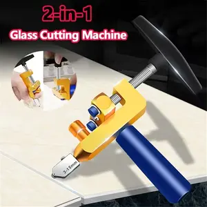 Manual Tile Glass Cutting Tool Kit with 3-15mm Tungsten Carbide Blades, Manual Glass Tile Cutter for Home DIY Projects