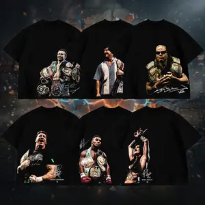 [ COLLECTION ] CCMA STORE Wwe Wrestlers Collection Champion Graphic Tee, Wwe Wrestlers Heavy Cotton T-shirt, BoxingShirt, Boxing Fight Night Shirt Fan Apparel, men's t shirts, graphic tee, unisex graphic, Gift For Boxing Fan Menswear Breathable Print