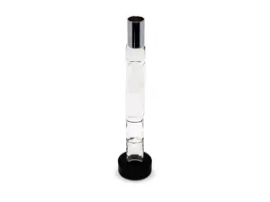212 MAIN 11 in. Geometric Layered Silver, Transparent & Black Crystal Taper Candlestick - Decorative Tabletop Home Decoration, Gift Ornament (Model 590246)