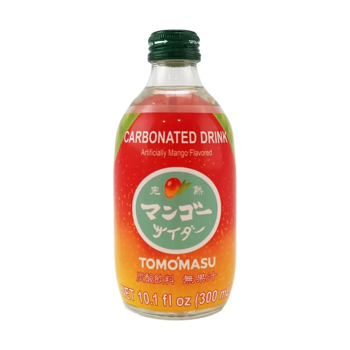 TOMOMASU Japanese Mango Flavored Soda 10.14 oz Fruity Carbonated Drink