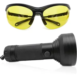 AC UV Oil Dye Leak Detection Kit Includes Pro 68 LED Flashlight with UV Protective Glasses, Auto Air Conditioner Leak Detector Tool Flashlight Car Oil AC Dye Leak Test Pro Detection Kit