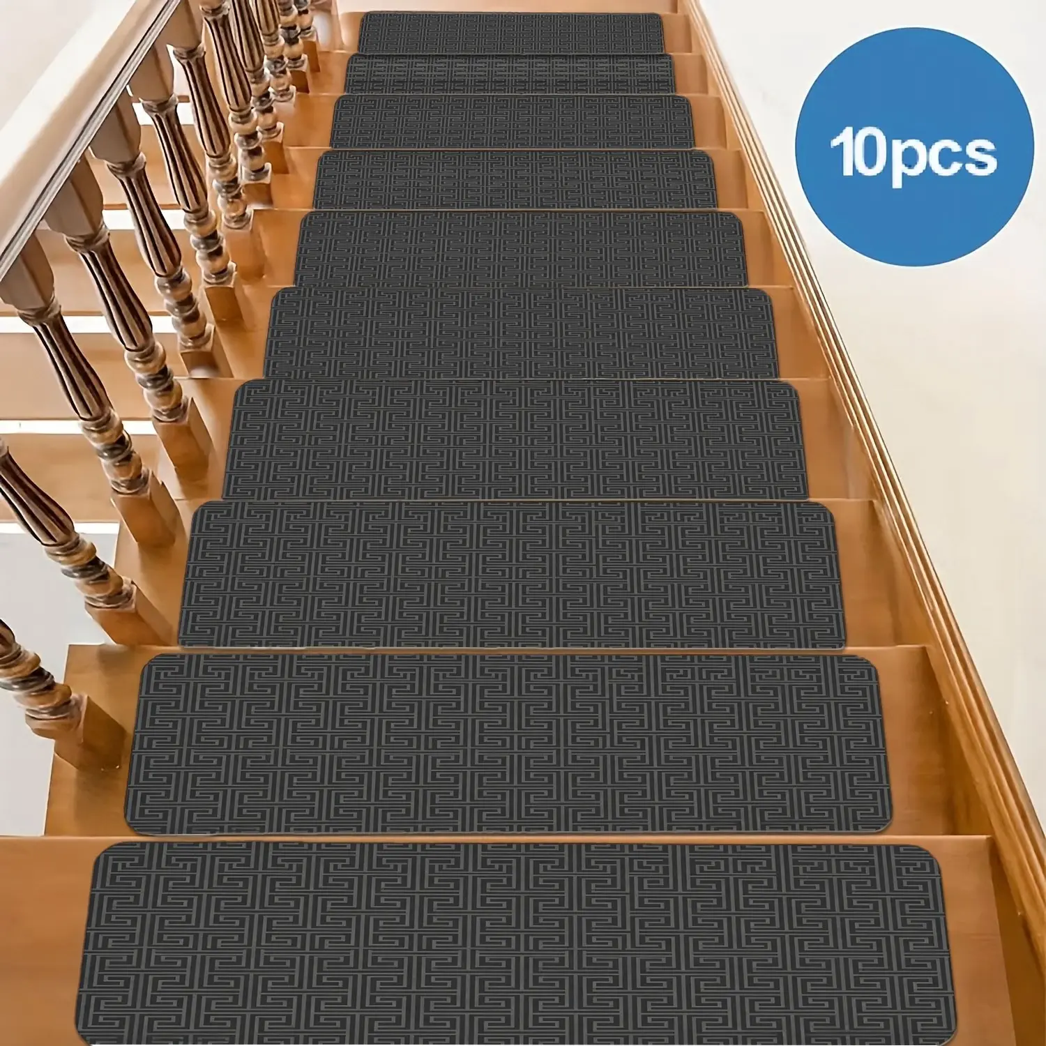 Geometric Classical Style Anti-Slip Stair Carpet, Stair Runner, Home Decor Rug for Indoor Outdoor Steps, Wood Flooring Use, Perfect Gift