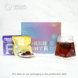 Beauty Tea Morning VC Night VA Tea Caffeine Free 200g 20pcs 10packs VC Tea 10packs VA Tea Prickly Pear Lemon Kumquat Rose Monkfruit Hawthorn Red Date Pear Cubes Mulberry Black Wolfberry Poria Coco Longan Tangerine Peel Red Dates Rose Wolfberry - Beverage