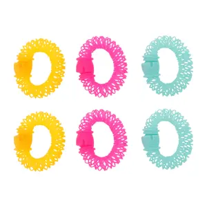 VOCOSTE Women's Durable Large Bangs Hair Rollers 3.15"x2.36" Rose Red Blue Yellow 6pcs