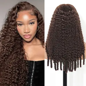 [Live Sale Only] 250% Density Full 13x6 Lace Frontal Burmese Curly Chocolate Brown Glueless Wig Real Ear To Ear With Invisi Draw-string Wig