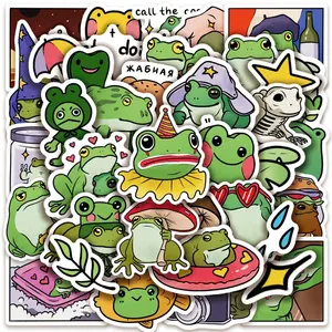 50pcs Cartoon Frog Series Graffiti Stickers Suitable for Suitcases, Mobile Phone Cases, Laptops, Helmets, Skateboards Waterproof Decoration Diy Creative Stickers, Decal Sticker