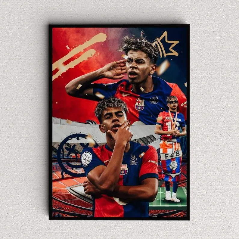 Poster Unframed Lamine Yamal Poster, Barcelona, La Liga, Spain, Euro Winner, Soccer Poster, Football Poster, Football Gift, Barca Poster No Frame