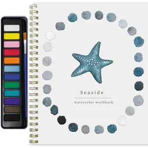 Watercolor Workbook for Adults & Beginners: 12-Color Set with Brush