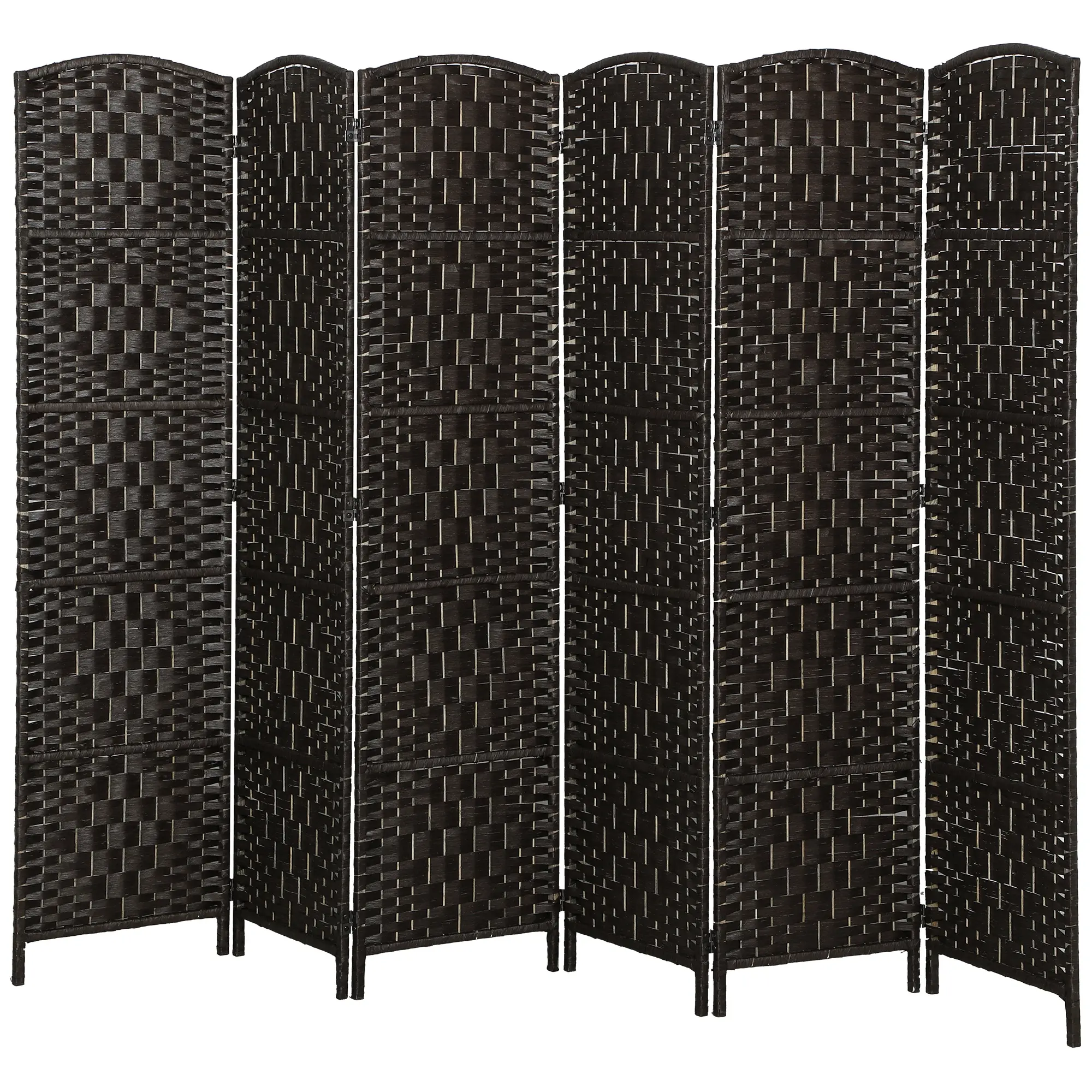 Weave Room Divider - 6-Panel Folding Privacy Screen, 6FT Tall Portable Partition Wall for Bedroom, Coffee Area