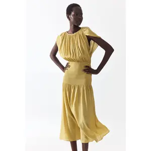 H&M Smocked cape-detail dress