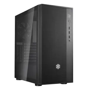 SilverStone Technology FAR1B-G-V2 Fara R1 V2 Stylish & Distinct Tempered Glass Mid Tower ATX Chassis, Black