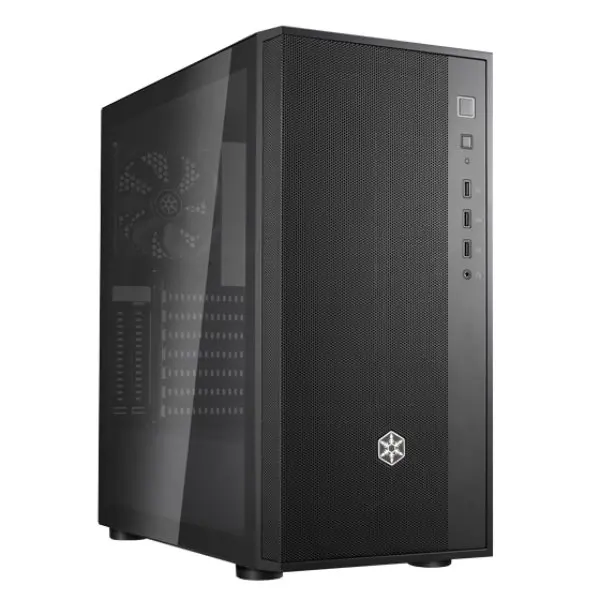 SilverStone Technology FAR1B-G-V2 Fara R1 V2 Stylish & Distinct Tempered Glass Mid Tower ATX Chassis, Black, Steel