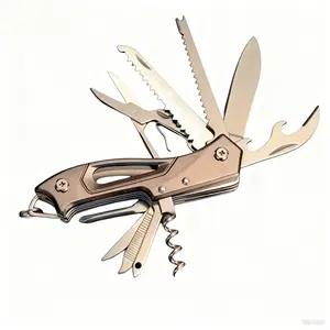 11-in-1 Compact Multi-Tool Pocket Knife, Blade, Saw, Scissors, Corkscrew, Nail File, Screwdrivers, Small Pick, Thread Loop, Bottle andCanOpener knife set High-Carbon SteelTactical Blade compact edc tool survival edcknife Folding Wharncliffe Tactical Knife