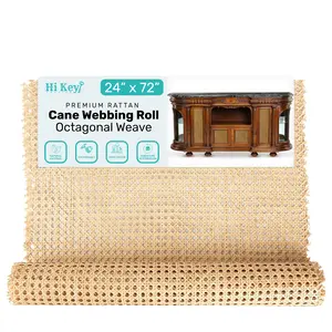 Premium Rattan Cane Webbing Roll  24" or 18" Wide Open Weave Natural Rattan Fabric for Caning, Upcycling and Design projects. Comes in 2 Lengths.
