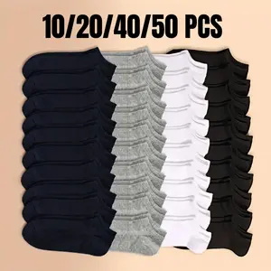 10/20/40/50 Pairs of High-quality Men's and Women's Disposable Socks, Short Socks Invisible Socks Solid Socks, Simple and Breathable Men's and Women's Universal Short Socks, Suitable for Travel and Outdoor Wear Menswear Activewear